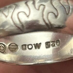 HARLEY DAVIDSON Vintage 925 sterling silver Stamped Ring flames sz 8.75 7.1 gram